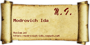 Modrovich Ida névjegykártya